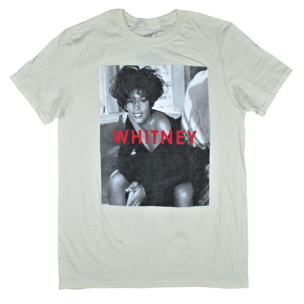 T-shirt da uomo con nome Whitney Houston su base crema Taglia Piccola Crema