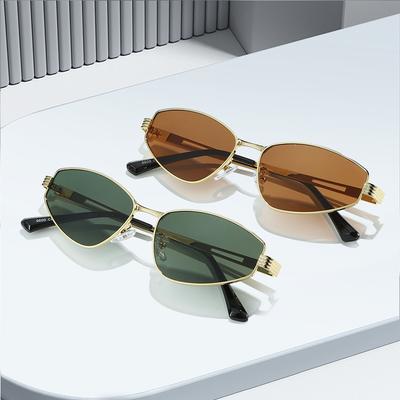 Protective Glasses 2pcs Female Small Square Frame Sunglasses Women Metal Frame Candy Sun Glasses Ladies Brand Designer Shades