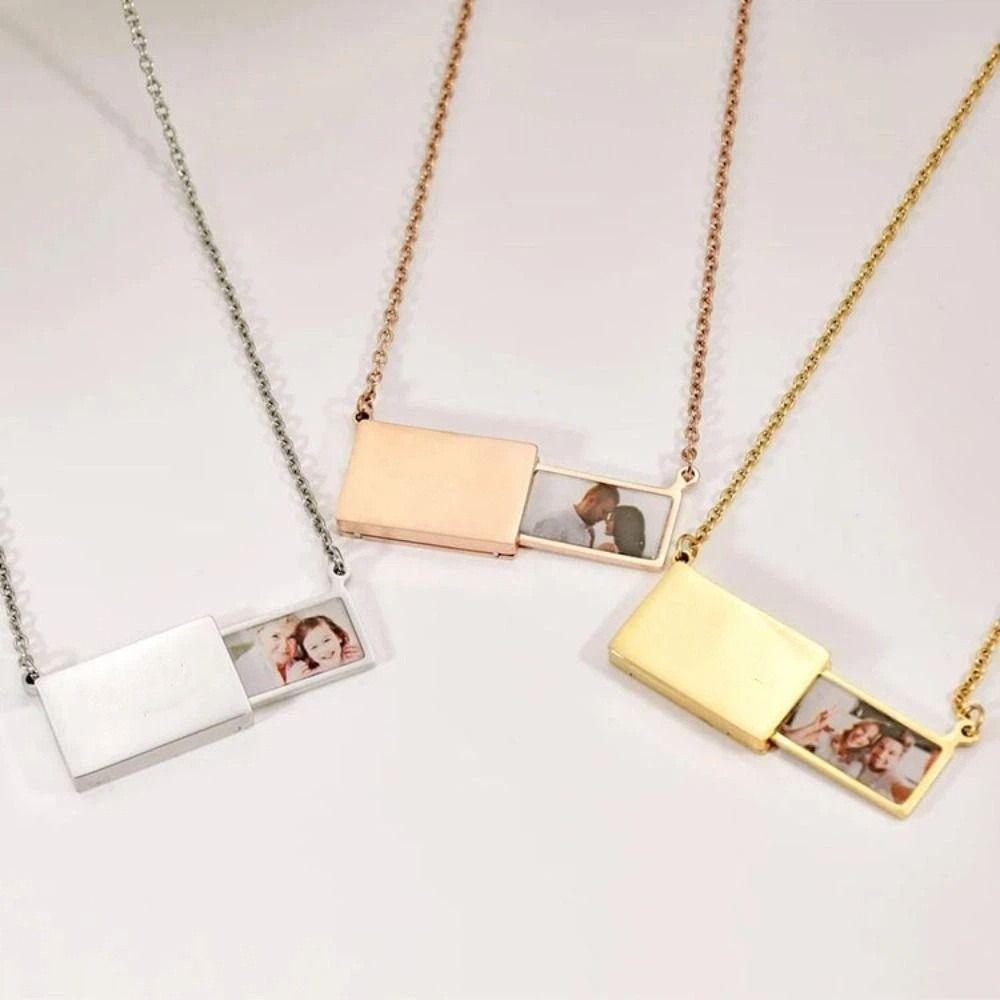 Electroplating Personalized Necklace Drawer Style Locket Pendant Fashion Necklace Dress Up