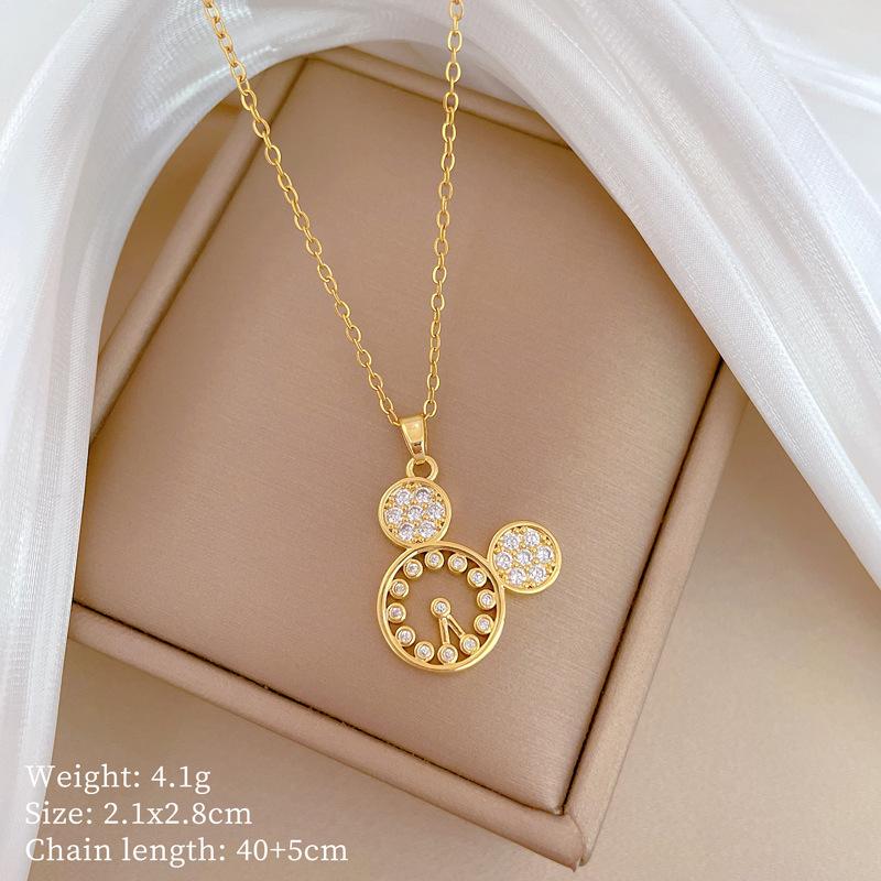 Light Luxury Moon Full Of Diamonds Micro-Inlaid Design Temperament Shining Necklace Female, Simple Pendant
