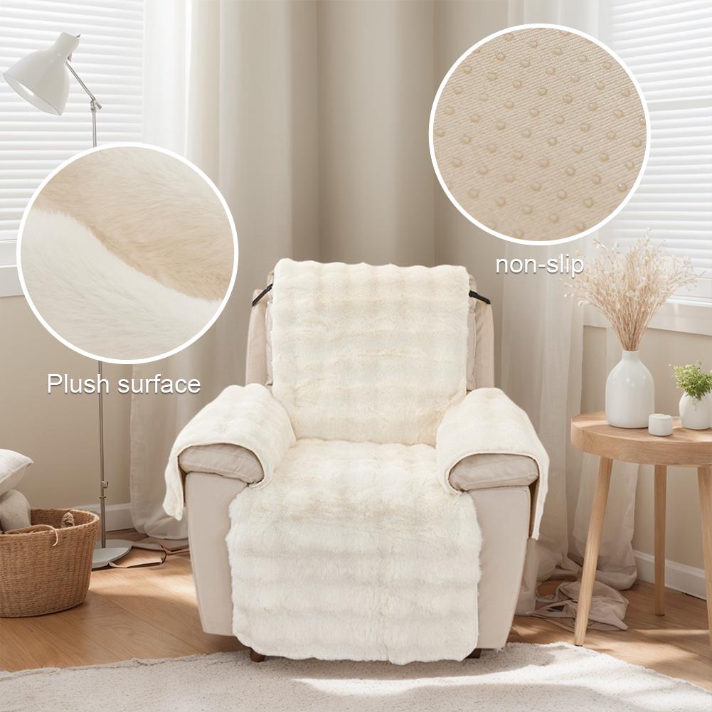 Plush Recliner Cover Comfortable Recliner Single Sofa Warm Cushion Washable Household Sofa Cover Chair Couch Cover Winter Padded