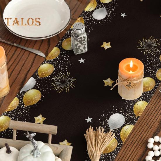 Wszystkiego Najlepszego Bieżnik na Stół Nadruk Balonów i Konfetti Chroni Stół przed Ciepłem i Zarysowaniami Wielokrotnego Użytku Dekoracja Ochronna Stołu Stół na Przyjęcie Urodzinowe