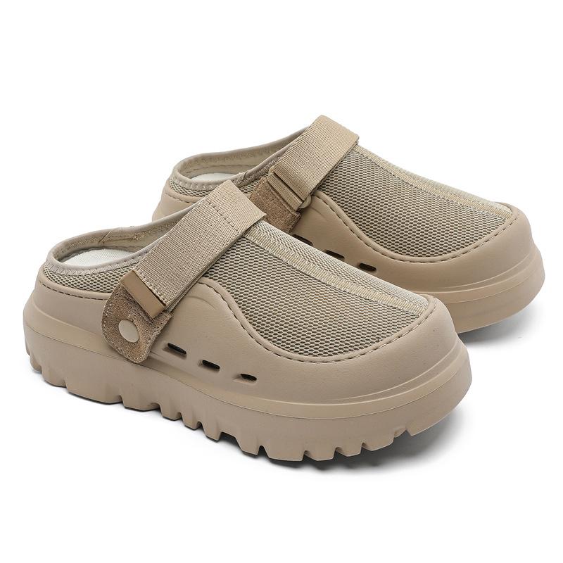 

3813 thick-soled Tasman plastic film Kroger men and women breathable mesh Velcro one pedal beach sandals 45