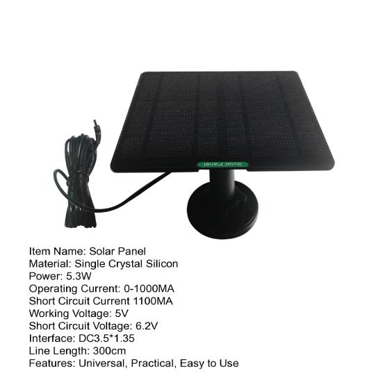 Solar Panel 5V/1000mA Stable Current Weather-proof Ultra-Thin Design Doorbell Power