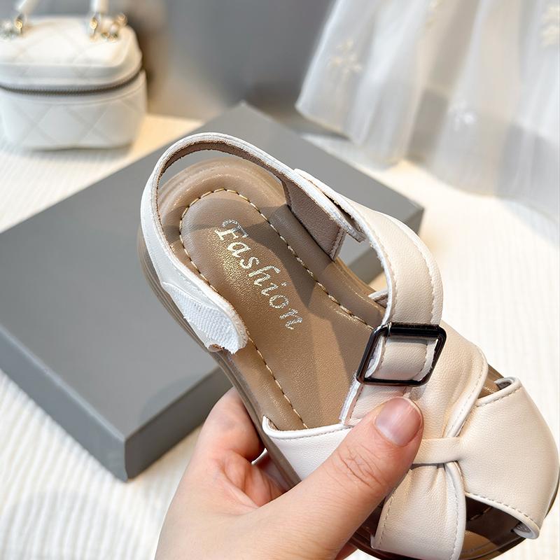 Kids Toes Capped Sandals for Girls 2025 Summer New Toddler Beach Shoes Non-slip Comfort Princess Girls School Party Sandals Ins