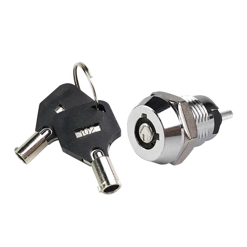 5/10/20Sets 12/16/19mm Zinc Alloy Electronic Key Switch ON OFF Phone Lock Security Power Switch Tubular Terminals 2 Position Switches4
