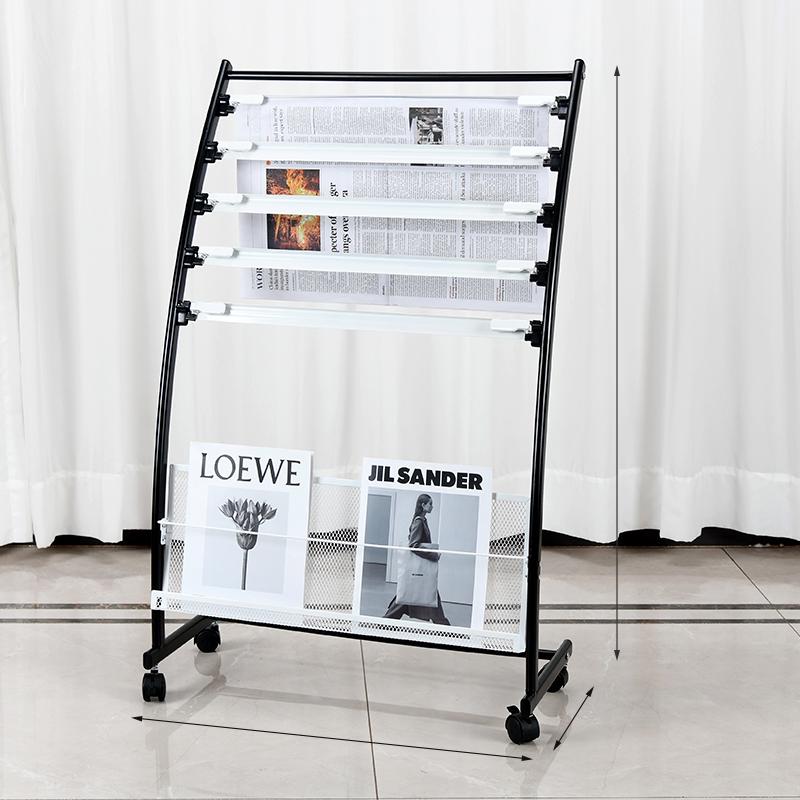 Newspaper & Magazine Display Stand with Brochure Holder for Office Organization and Storage