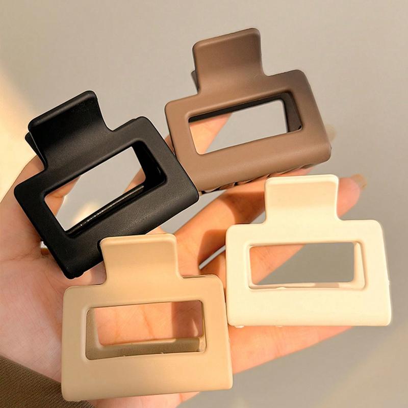 

4 шт. Матовые прямоугольные заколки для волос, полузаколка на затылке, осенне-зимние, зажим-акула, простые