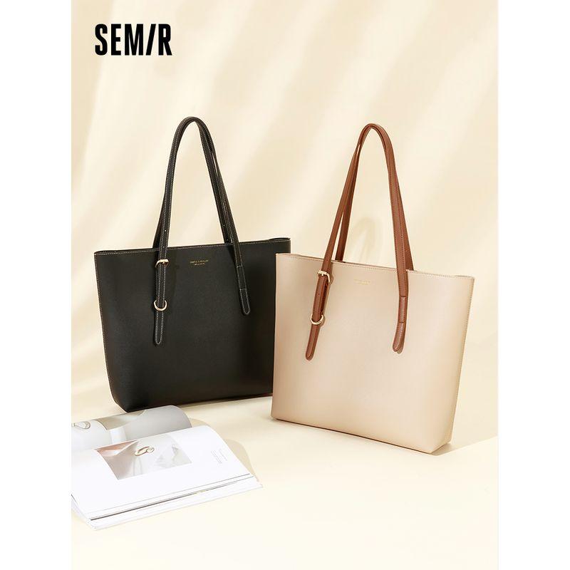 

Senma Bag Tote Bag Women Vegetable Basket Texture Large Capacity Handbag Simple Commuter Women s Bag Shoulder Bag Fashion Rice White [large capacity square]]