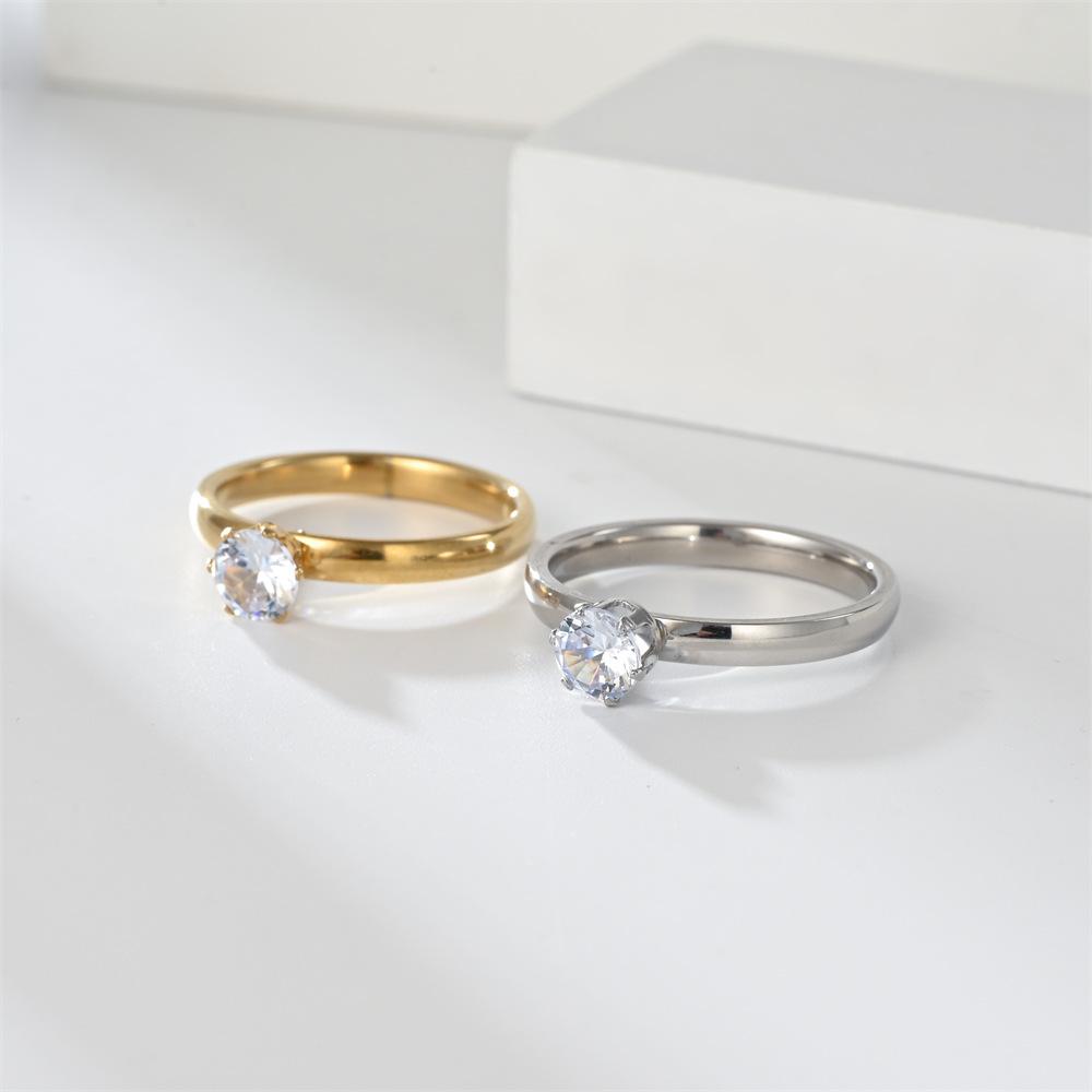 Autumn New Exquisite Luxury Classic Stainless Steel Ring Zirconia Ring For Men Women Wedding Engagement Unisex Jewelry
