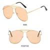 Fashion Oversized Metal Frame Sunglasses Street Shooting Outdoor UV Protection Sun Glasses Pilot Shades for Women & Men