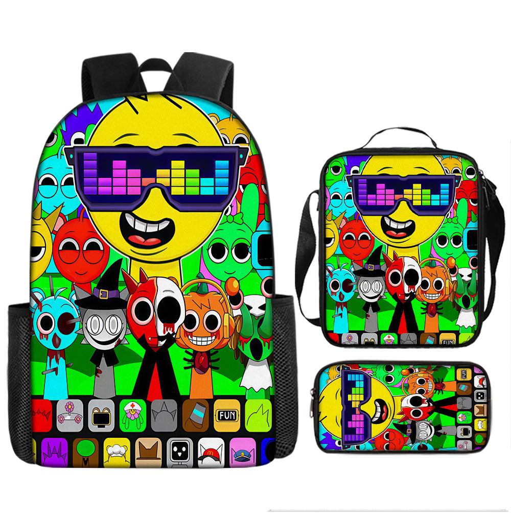 Sprunki Rhythm Box Backpack Primary School Third and Fourth Grades Lightweight Student School Bag