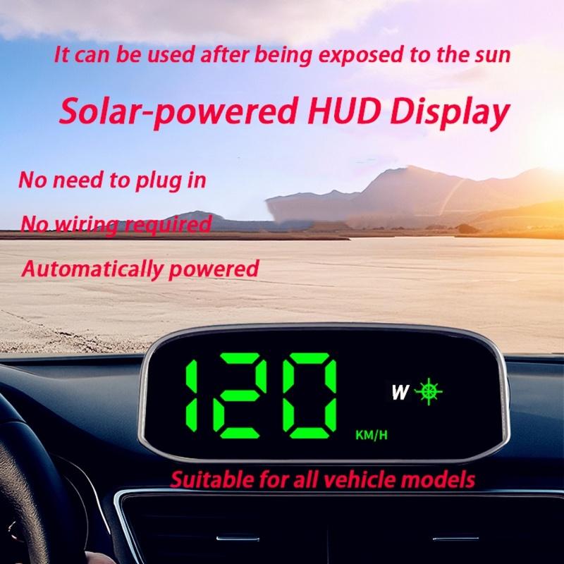 1pcs Car Speedometer Solar Head Up Display GPS Digital Intelligent Light Sensing HUD Speed Hud Display Digital Auto Electronics