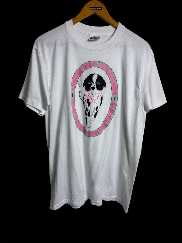 Vintage 90s Annual Dog Walkathon Lewis & Clark Humane Society T Shirt Large Size