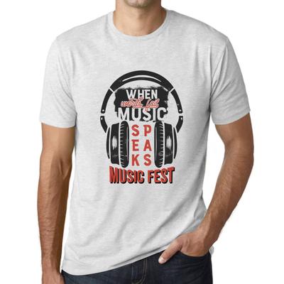 T-shirt grafica da uomo Quando le parole falliscono La musica parla bianco vintage