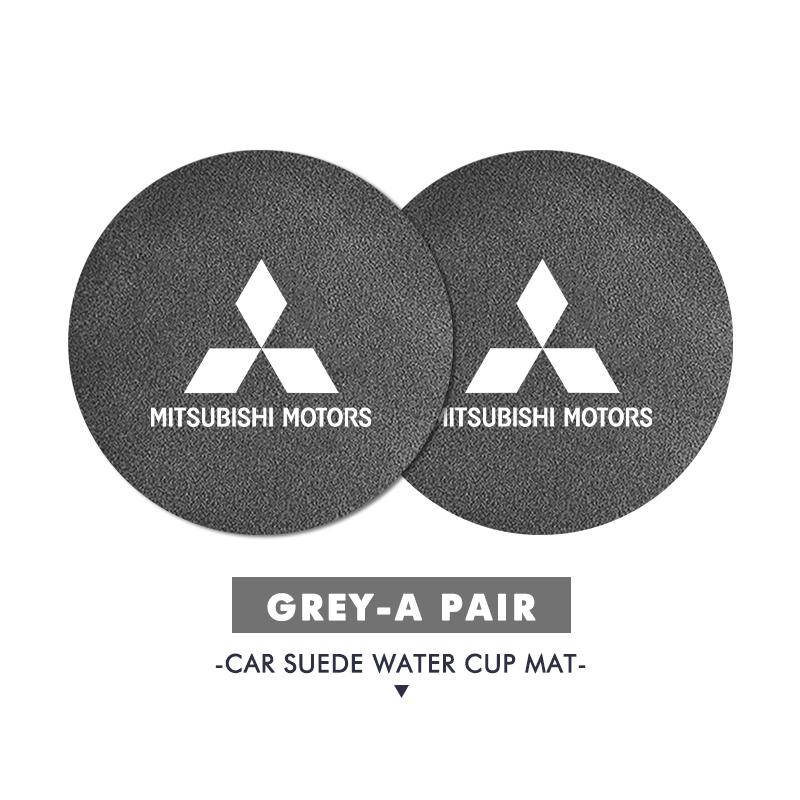 cyakpr1 Premium Suede Water Cup Pad Anti-Skid Splash-Resistan For Mitsubishi Lancer ASX Pajero Mirage Attrage Xpander Outlander