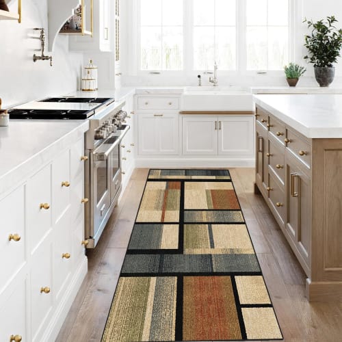 Washable, Long, 100 X 280 Cm (4.9 X 10.8 Inches) Non-slip Kitchen Mat. Available In a Variety of Styles and Sizes. Suitable for Kitchens and Bedrooms.