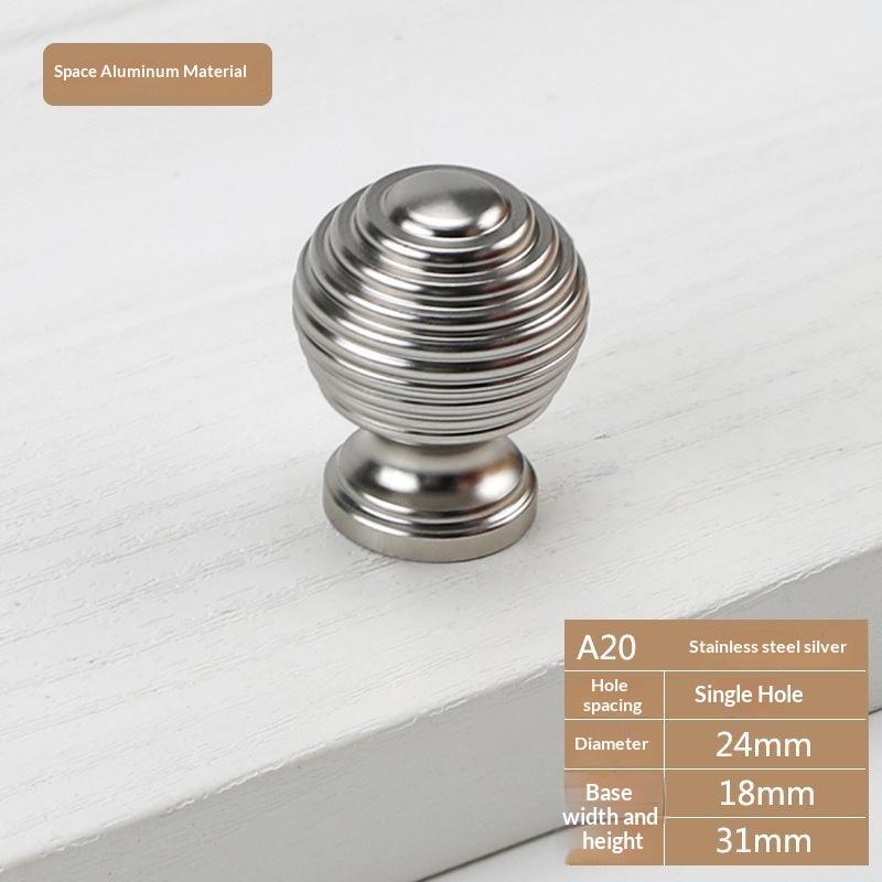 Home Decoration Silver Aluminum Single Hole Handle Modern Wardrobe Drawer Round Knob Kitchen Cabinet Furniture Small Door Handle