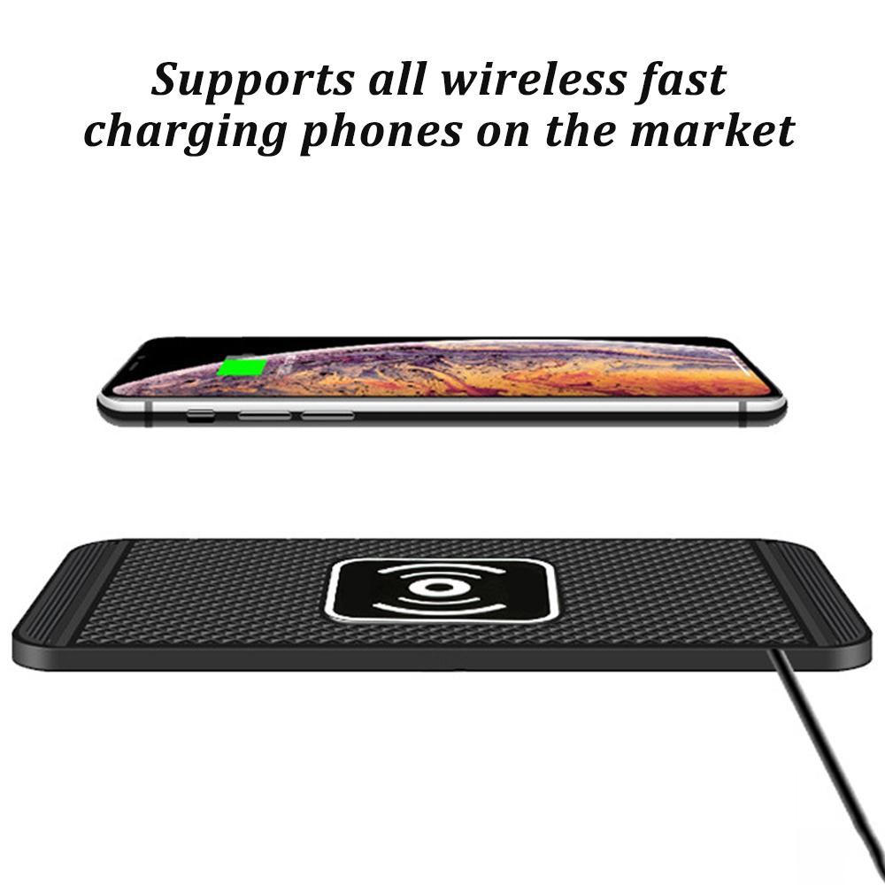 15W Wireless Charger Car Non-Slip Silicone Pad For iPhone 11 12 13 14 Pro Max Samsung Phone USB Type C Fast Charging Mat Stand
