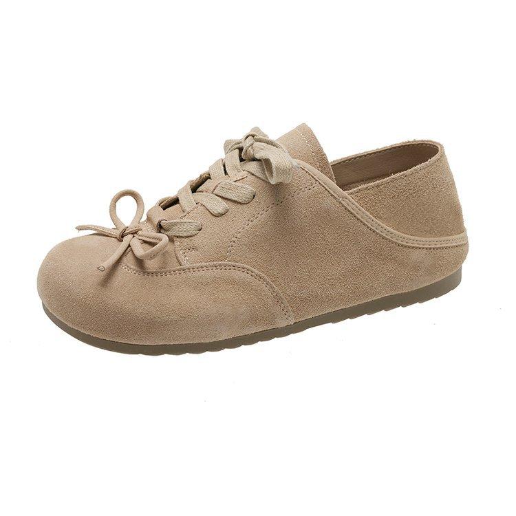 Dongba Sweet Bean~ Ugly cute velvet casual shoes for women's autumn new niche lace-up versatile cotton shoes