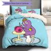 Barbapapa Pattern Bedding Quilt Set  Home Decoration  Gift (1 * Duvet Cover + 2 * Pillowcase  Without Core)