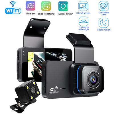 1296P HD Driving Recorder WiFi GPS Car DVR Κάμερα οπισθοπορείας οπισθοπορείας HD Εικόνα όπισθεν Εγγραφή βίντεο αυτοκινήτου αυτοκινήτου Black Box Αξεσουάρ αυτοκινήτου