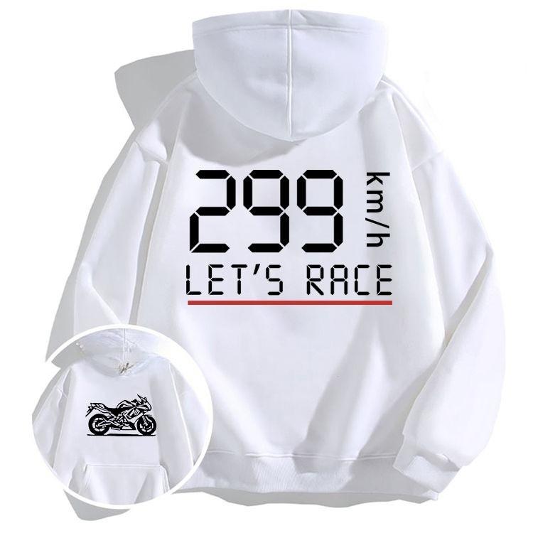 American Fashion Retro Motorcycle Acceleration 299 Km Printed Hooded Sweater Men's and Women's Loose Plus Size Sportswear