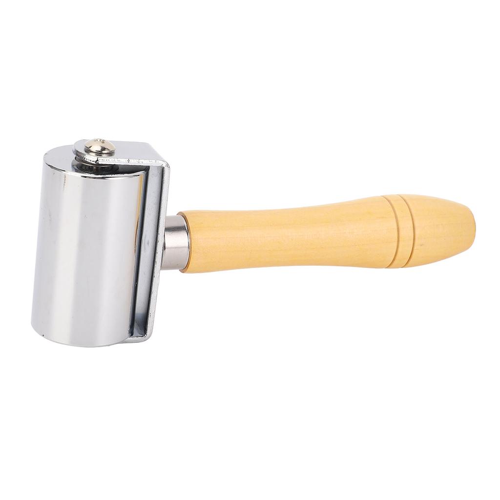 Leather Roller Press Seam Rolling Craft Glue Laminating Tool Stainless Steel with Wooden Handle