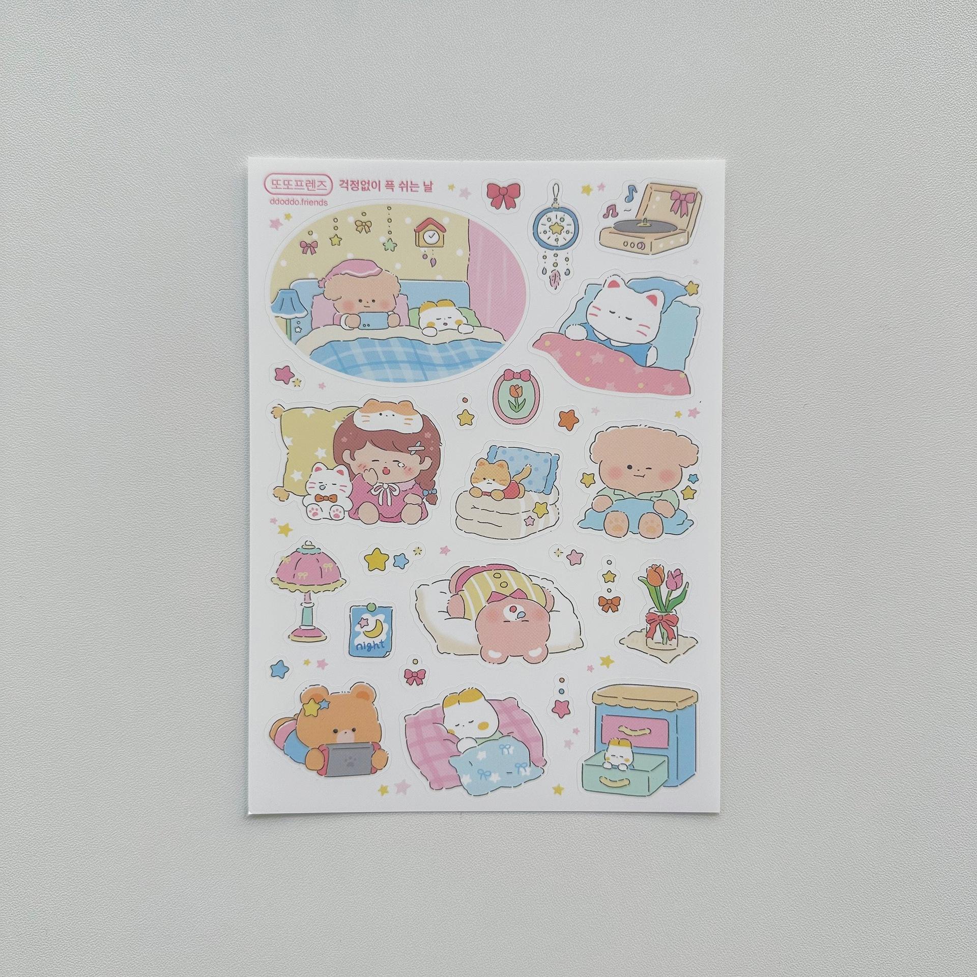 

1pc Korean Cute Animal Bear Stickers INS Aesthetic Scrapbook Stickers for Journal Diary Supplies