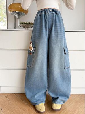 Weite Jeans für Mädchen - Stilvolles Outfit für Frühling/Herbst 2026 für mittlere und große Kinder
