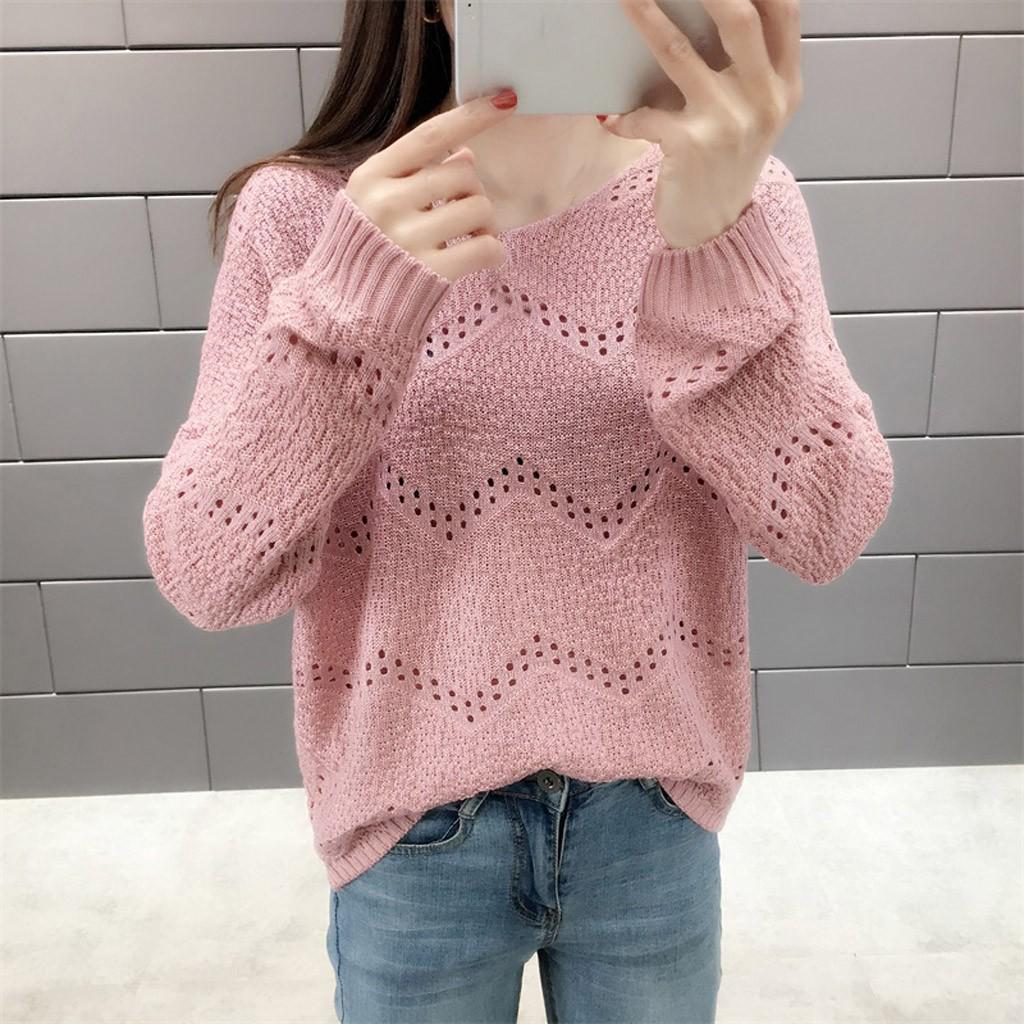 Hooking Hollowed-out Ripped Love Knit Sweater main image 1