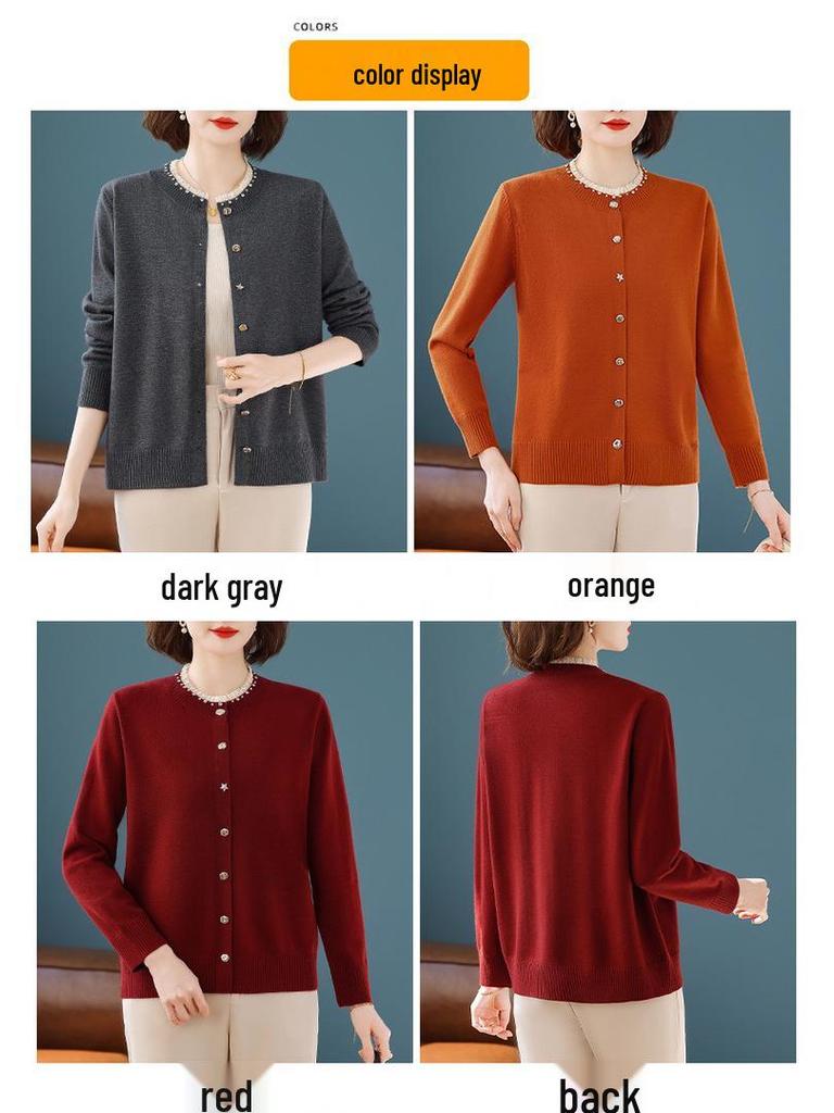 Chic Spring Knit Jacket & Cardigan Set for Stylish Middle-Aged Women - 2026 Fashion Collection
