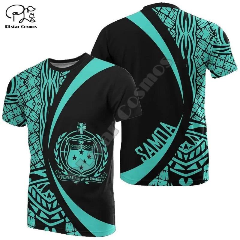 Polynesian 3D Printing Vintage Polynesian Island Samoa Tattoo Tribal Flag Men