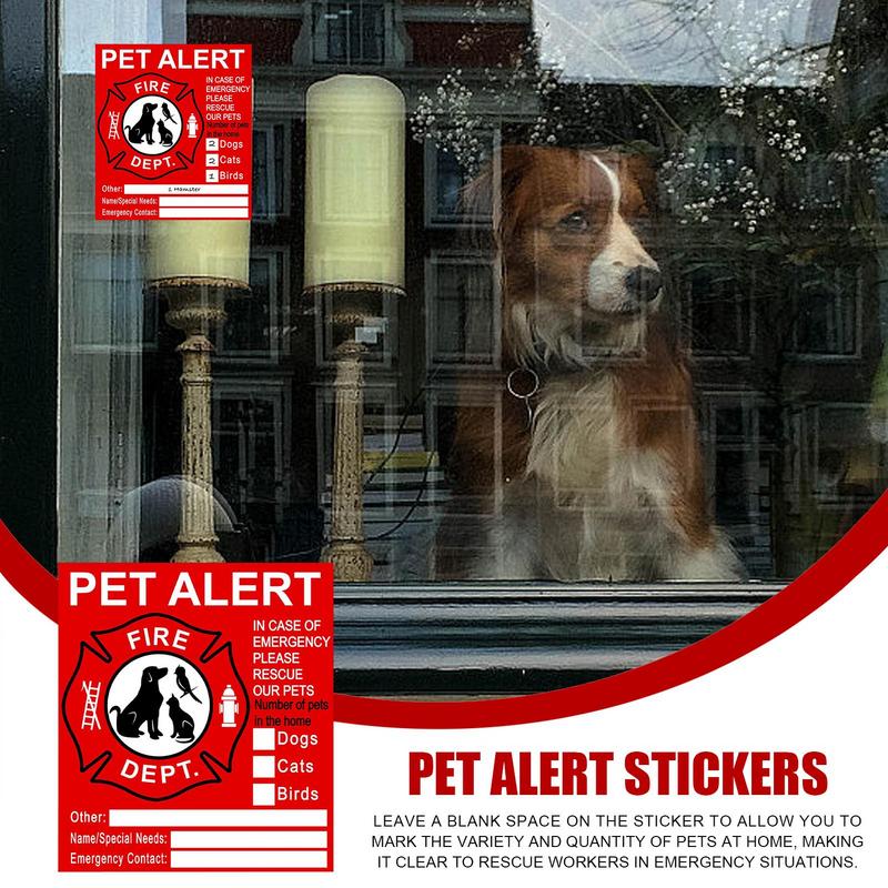 Pet Inside Sticker Save Our Pets Emergencies Window Stickers UV Fade Resistant Pet Alert Safety Fire Rescue Sticker