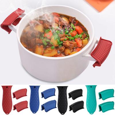 1 Set Pot Handle Grip Heat-Resistant Non-Slip Anti-scald Hot Pan Gripper Plate Dish Lifter Kitchen