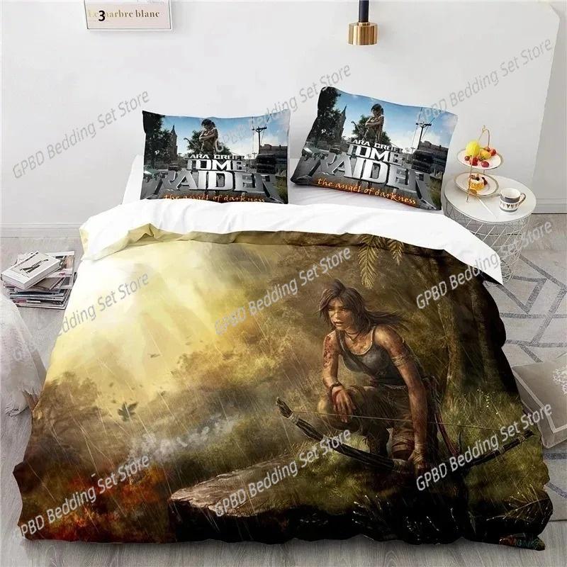 Comforter 3D Print Game Tomb Raider Bedding Set Bedroom Soft Modern S Comefortable Kids And