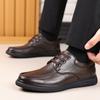 Leather shoes men's 2025 casual low-top foot-fitting soft-soled men's shoes one-pedal lightweight middle-aged shoes 2025