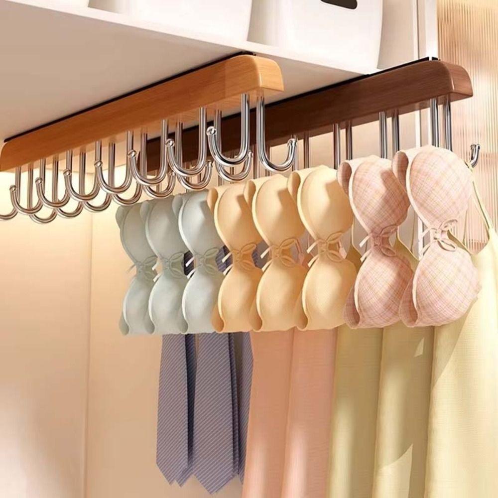 16 Hooks Hat Storage Hanger Retractable Underwear Storage Rack New Clothes Hanger Home