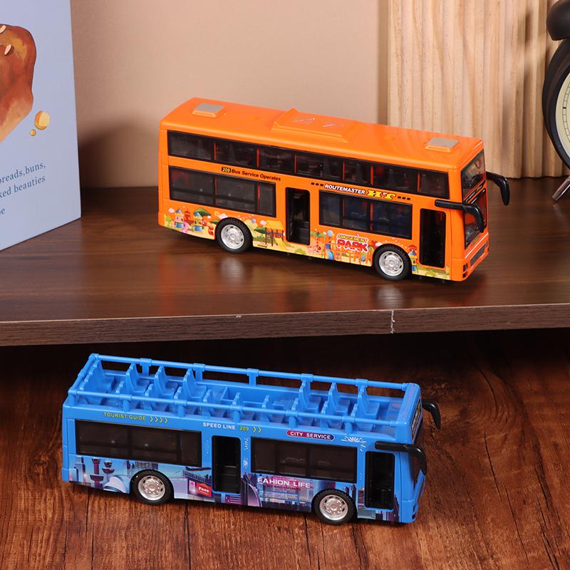 1 Piece Simulate Exquisite Convertible Bus Toys Double Decker Bus City Tour Car Model Gifts For Children