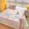 Romantic Love Bow Pattern Fitted Sheet Set Skin-friendly Breathable 3Pcs Mattress Cover with Elastic Band Queen Size Bedding Set