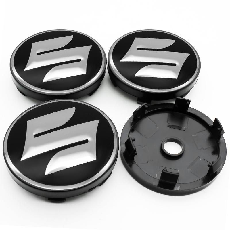 For Suzuki JIMNY Grand vitara Sx4 swift Alto 4Pc 56mm+60mm Car Wheel Center Hub Cap Badge Emblem Decal Sticker Accessories