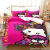 Carino set biancheria da letto Hello Kitty Angelo Federa Anime Giapponese Biancheria da letto Copripiumino Stampato 3D Copripiumino Regalo per Bambini Bambino