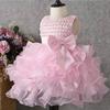 Baby Girl Princess Dress Pearl Infant Toddler Girl Vintage Vestido Party Birthday Ball Gown Baby Clothes
