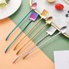 2In1Drinking Straws Spoon Creative Stainless Steel Reusable Drinking Straw