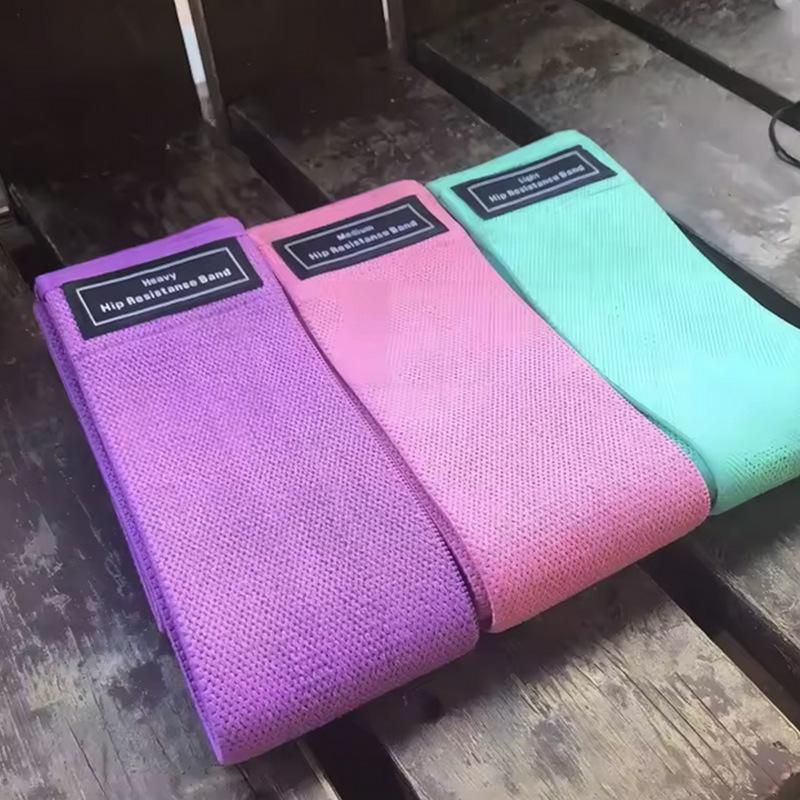 Polyester Cotton Yoga Resistance Bands Set - Booty, Squat, and Hip Lift Fitness Elastic Bands In Stock