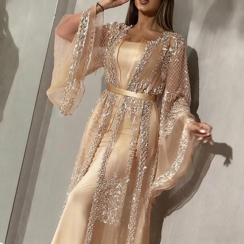 2025 European & American Sexy Shawl Two-Piece Evening Dress for Women