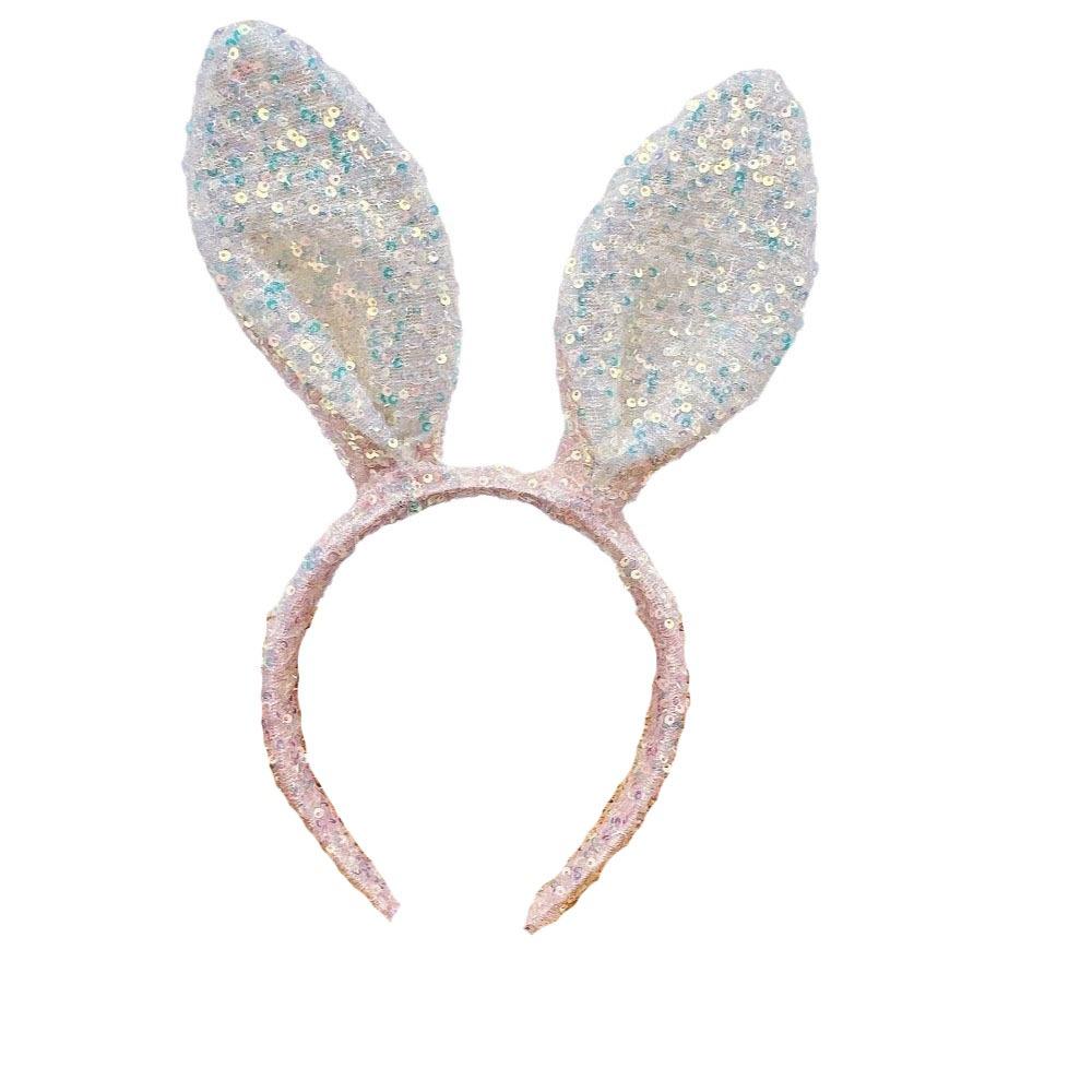 

Cartoon Bunny Ears Headband Glitter Rabbit Ear Hairband Easter Bunny Headband Easter Decoration рожевий