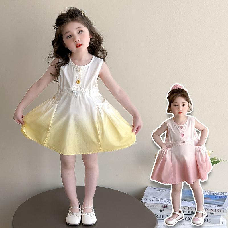 Girls' Dress, Stylish Children's Dress, 2026 New Summer Baby Girl Princess Dress, Sweet Girls' Vest Dress