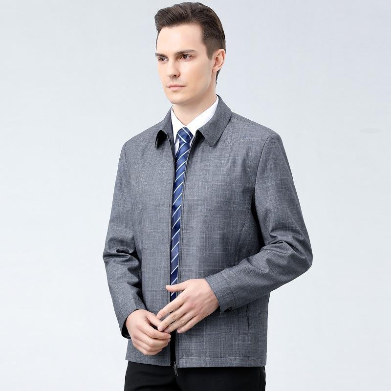 

Куртка мужская весна и осень новый пиджак с лацканами для папы мужской деловой повседневный шерстяной пиджак для мужчин среднего и пожилого возраста 195