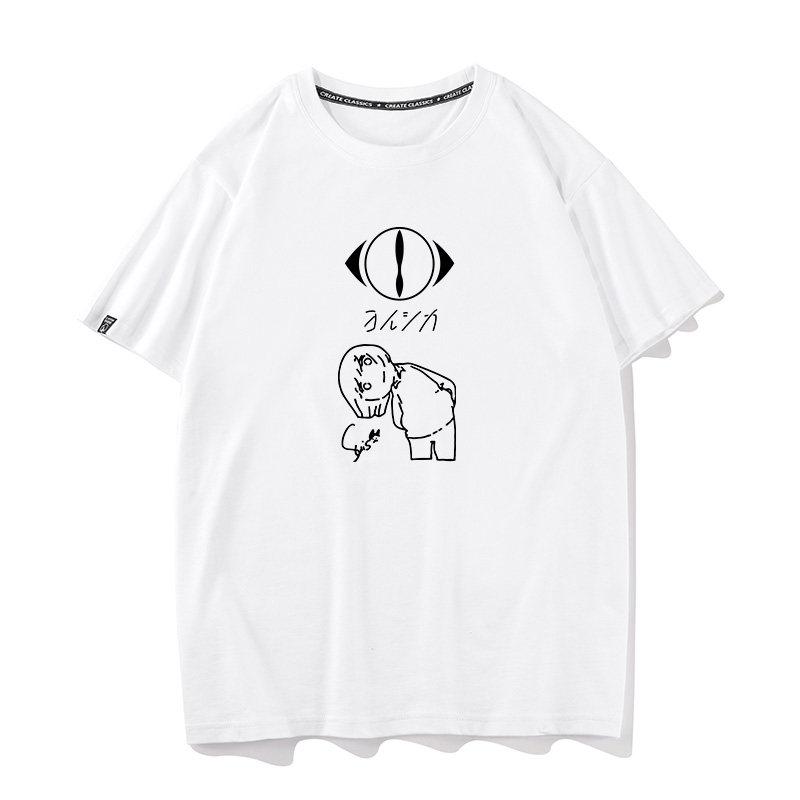 Fun Pure Cotton Cartoon Printed Unisexs And Unisexs Fashionable Loose Short Sleeved Summer New Personalized Casual Tshirt